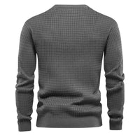 homme-section-mince-carreaux-ample-col-rond-vintage-manches-longues