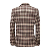 Blazer vintage décontracté à carreaux pour hommes