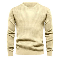 homme-section-mince-carreaux-ample-col-rond-vintage-manches-longues