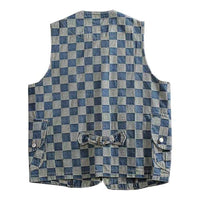 gilet-denim-carreaux-coton-lave-multi-poches-vintage