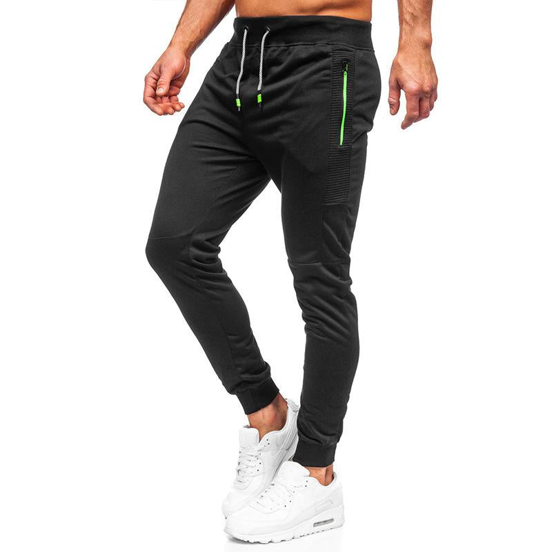 pantalon-decontracte-coutures-couleur-unie-vintage