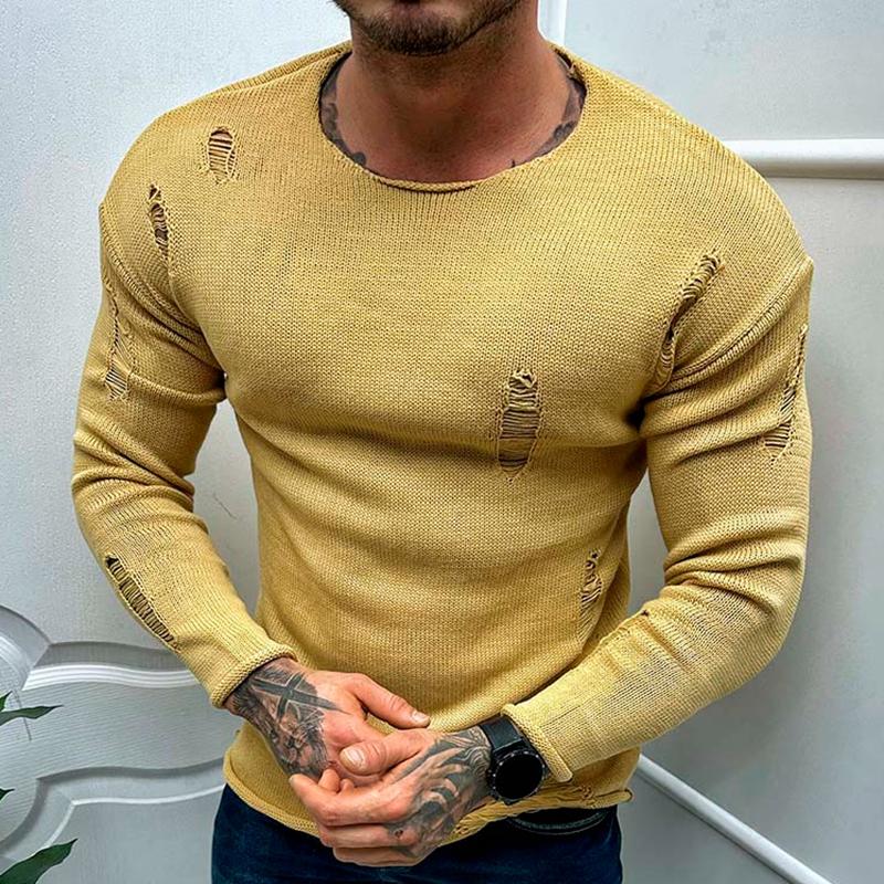 pull-manches-longues-tricot-col-rond-vintage