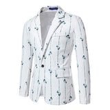blazer-vintage-decontracte-a-imprime-feuille-et-rayures