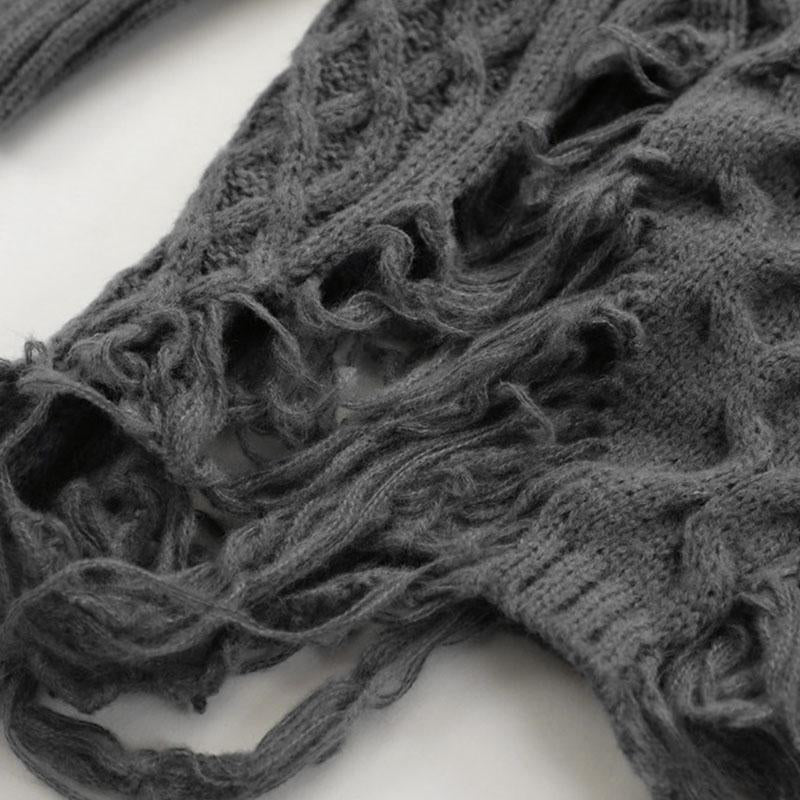 Pull vintage en tricot torsadé à col rond chic