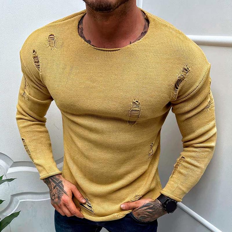 pull-manches-longues-tricot-col-rond-vintage