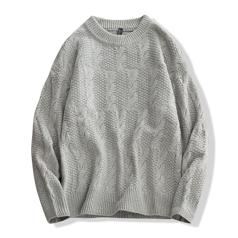 pull-vintage-tricot-torsade-col-rond