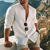 chemise-plage-decontractee-lin-couleur-unie-vintage