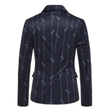 blazer-vintage-decontracte-a-imprime-feuille-et-rayures