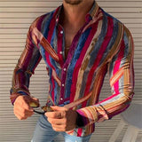 chemise-manches-longues-revers-rayures-contrastees-vintage