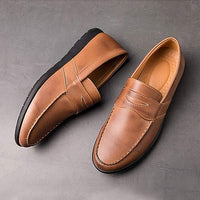 Mocassins en Cuir Fait Main Vintage Tendance