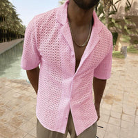 chemise-tricot-manches-courtes-revers-creux-vintage