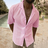 chemise-tricot-manches-courtes-revers-creux-vintage