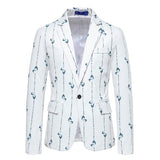 blazer-vintage-decontracte-a-imprime-feuille-et-rayures