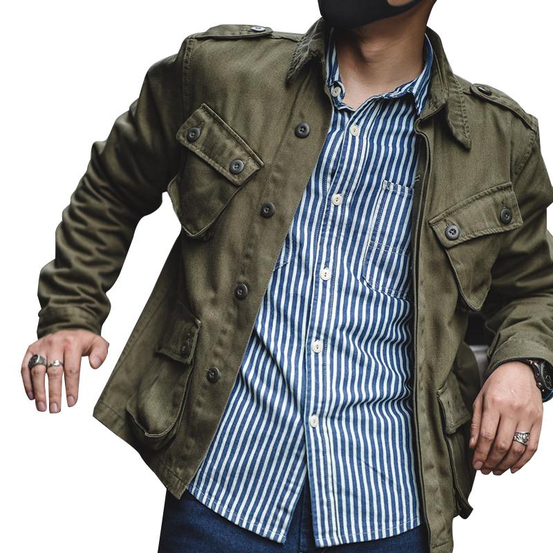 Veste cargo homme style militaire avec multi-poches