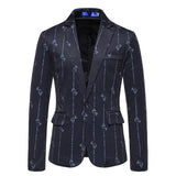blazer-vintage-decontracte-a-imprime-feuille-et-rayures