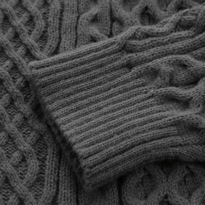 Pull vintage en tricot torsadé à col rond chic