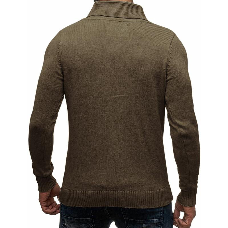 pull-de-couleur-unie-col-v-vintage