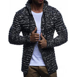 Manteau en tricot zippée à capuche vintage