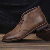 bottes-cuir-platte-vintage