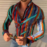 chemise-manches-longues-revers-rayures-contrastees-vintage