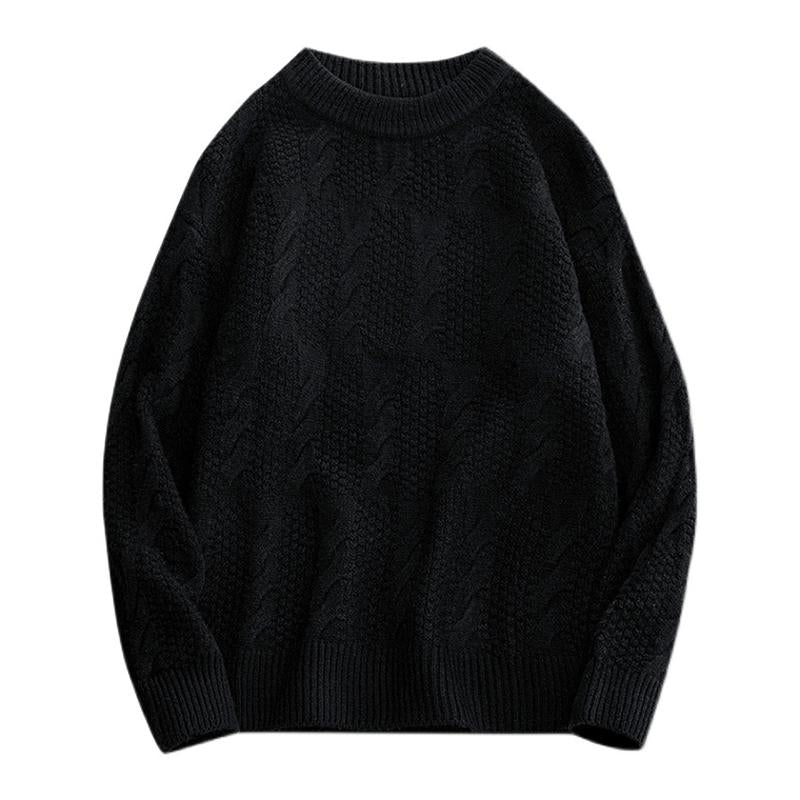 pull-vintage-tricot-torsade-col-rond