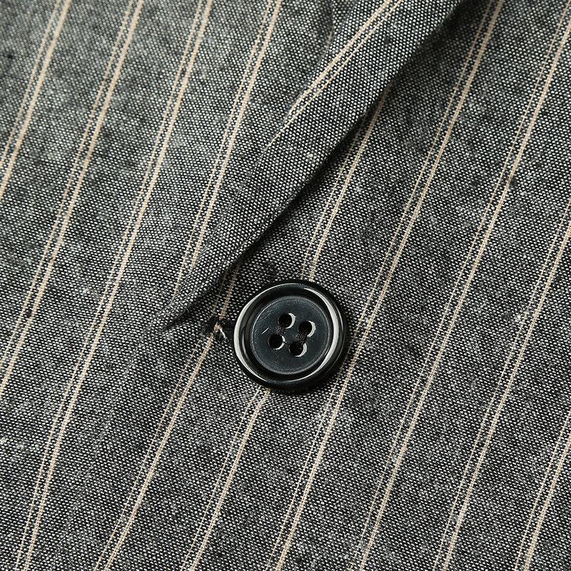 Blazer décontracté à un bouton à rayures rétro