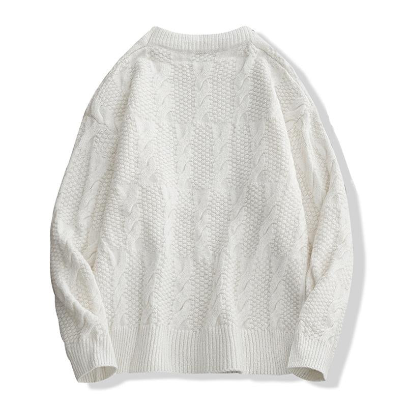 pull-vintage-tricot-torsade-col-rond