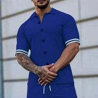 chemise-manches-courtes-poignets-rayes-vintage
