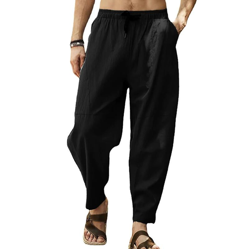 pantalon-ample-cordon-serrage-coton-lin-vintage