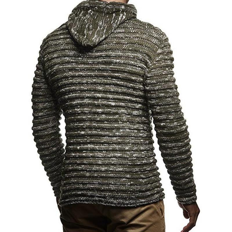 Manteau en tricot zippée à capuche vintage
