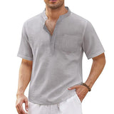 chemise-plage-manches-courtes-coton-lin-vintage