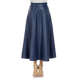 jupe-longue-vintage-plissee-simili-cuir