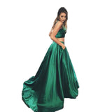 jupe-longue-satin-vert-vintage