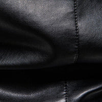 Veste de motard en cuir vintage à col montant
