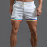 short-sport-coton-imprime-arc-en-ciel-vintage