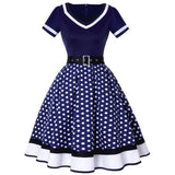 robe-femme-rock-chic-pois-annee-50-vintage