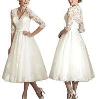 robe-mariee-courte-vintage-col-en-v